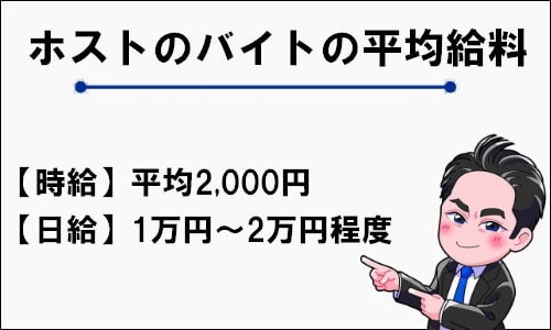 バイトホストの平均時給は2,000円、平均日給は1万円～2万円