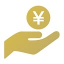 手にお金を載せている画像