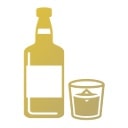 グラスとボトルの画像