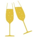 シャンパングラスで乾杯