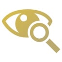 虫眼鏡をのぞく目